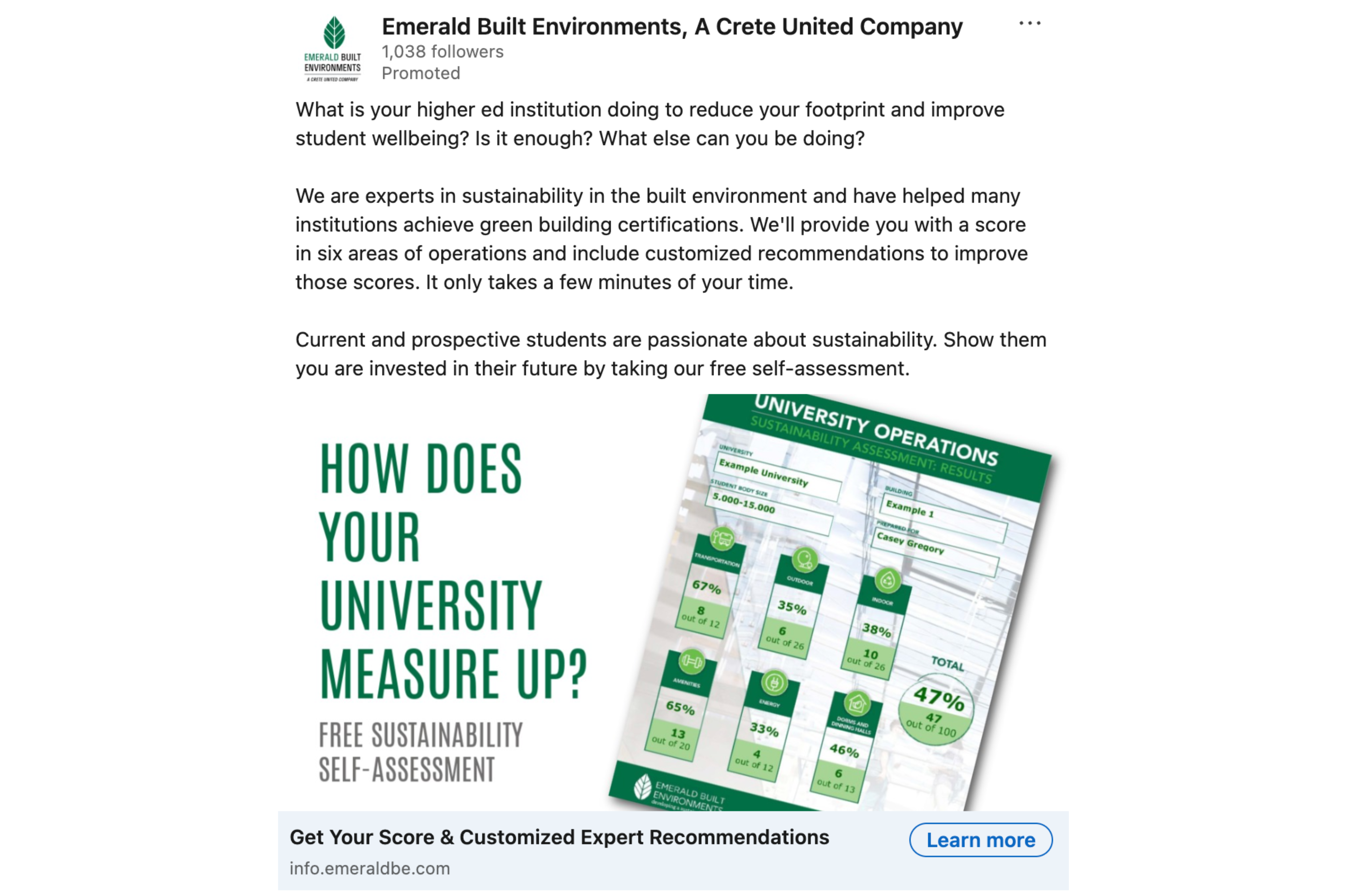 Emerald Built Environments LinkedIn PPC