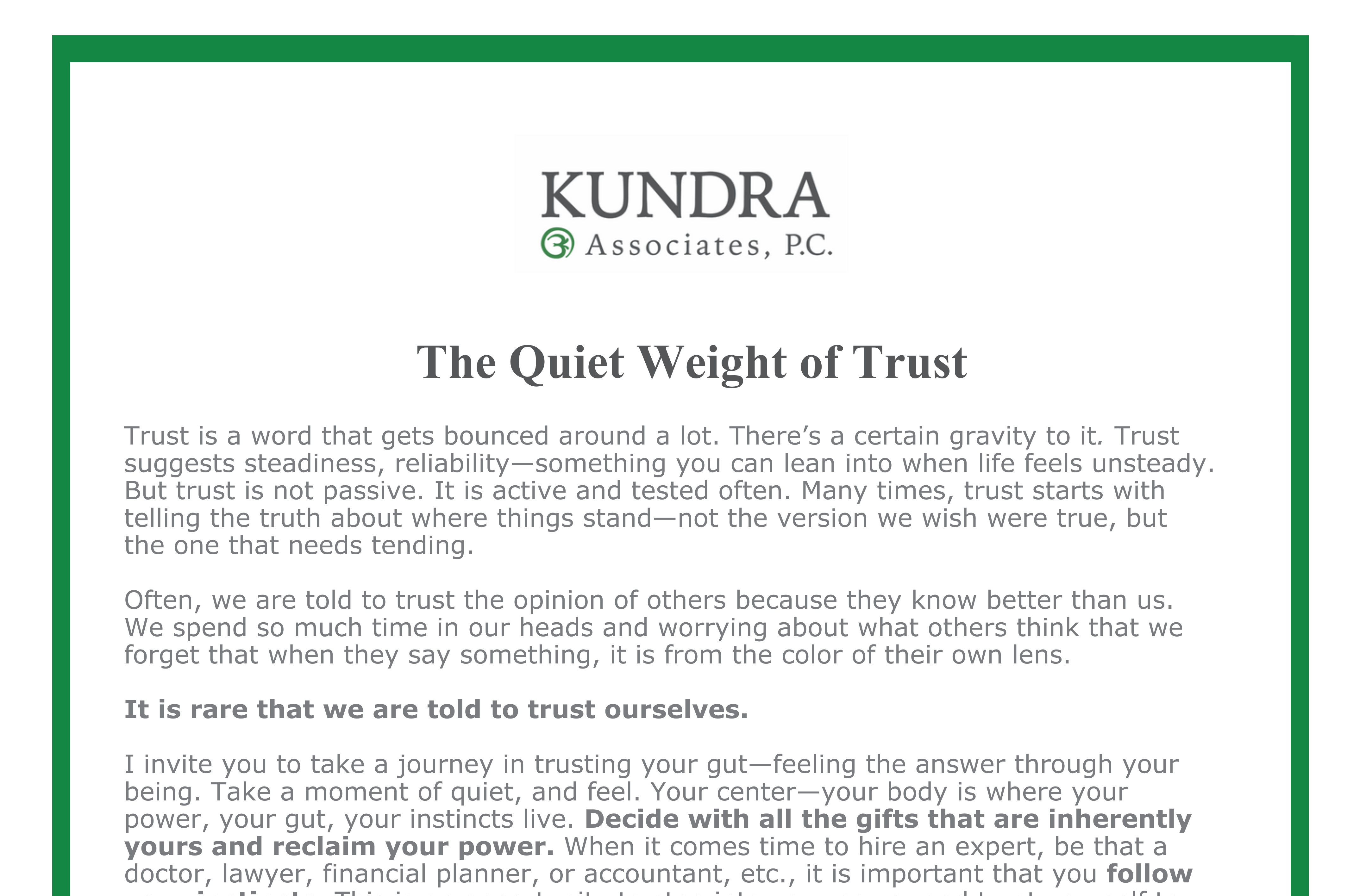 Kundra Tax Law Email Marketing