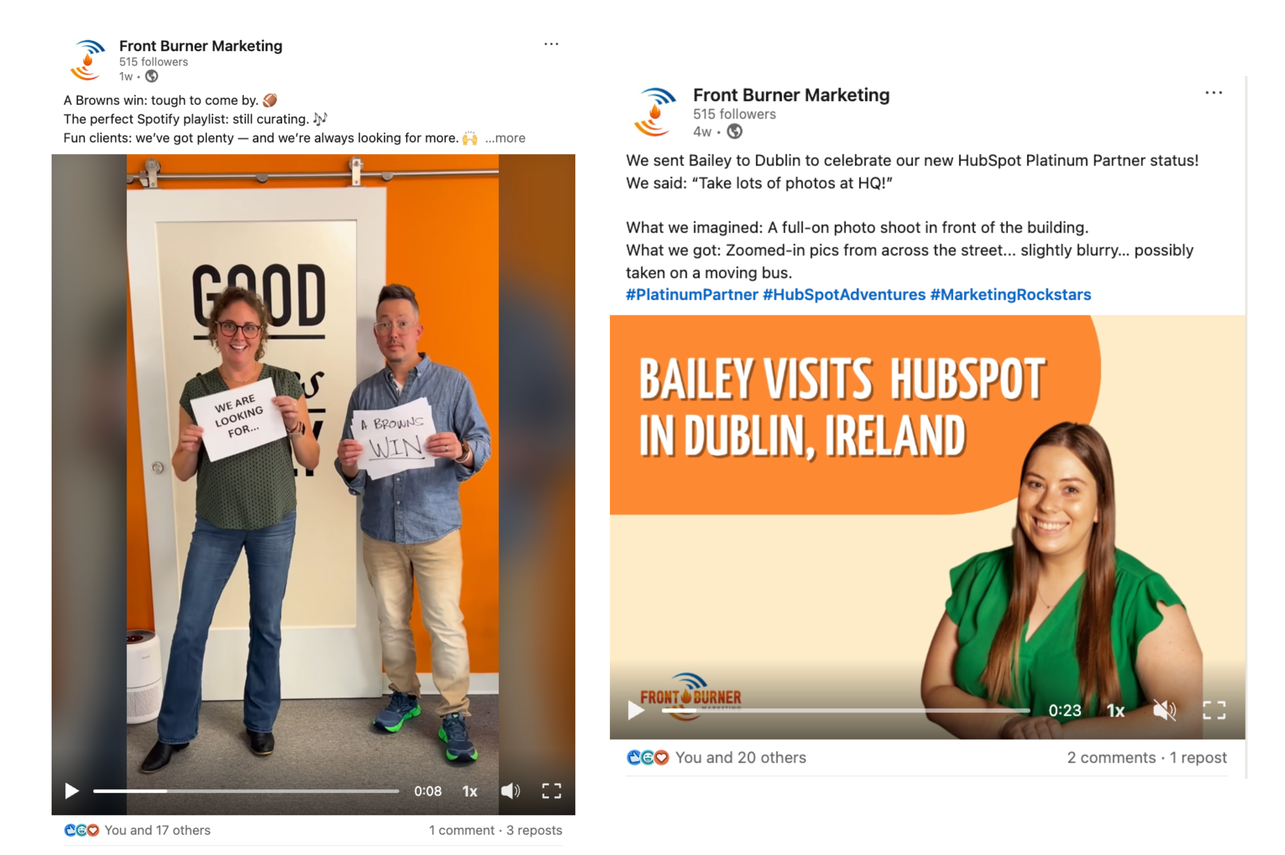 FBM LinkedIn Social Media Examples